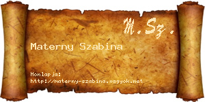 Materny Szabina névjegykártya
