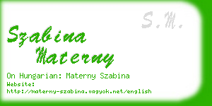 szabina materny business card